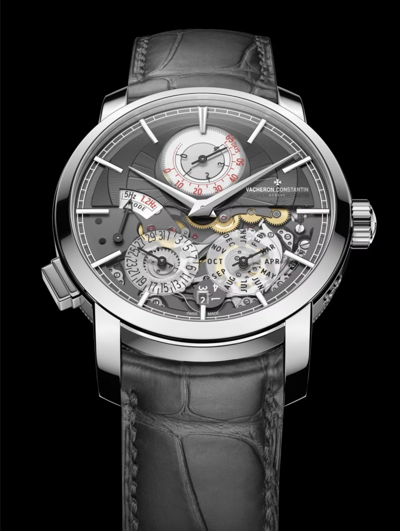 Vacheron Constantin Twin Beat Perpetual Calendar saatinin detaylı kadran görünümü