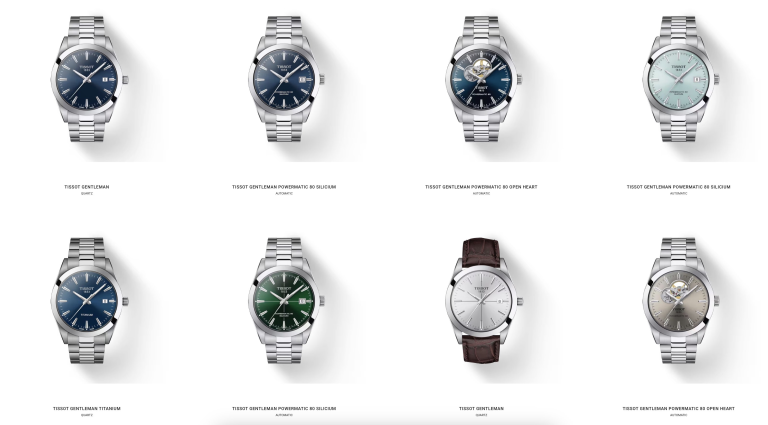 Tissot Gentleman Powermatic 80 otomatik erkek kol saati yakın çekim