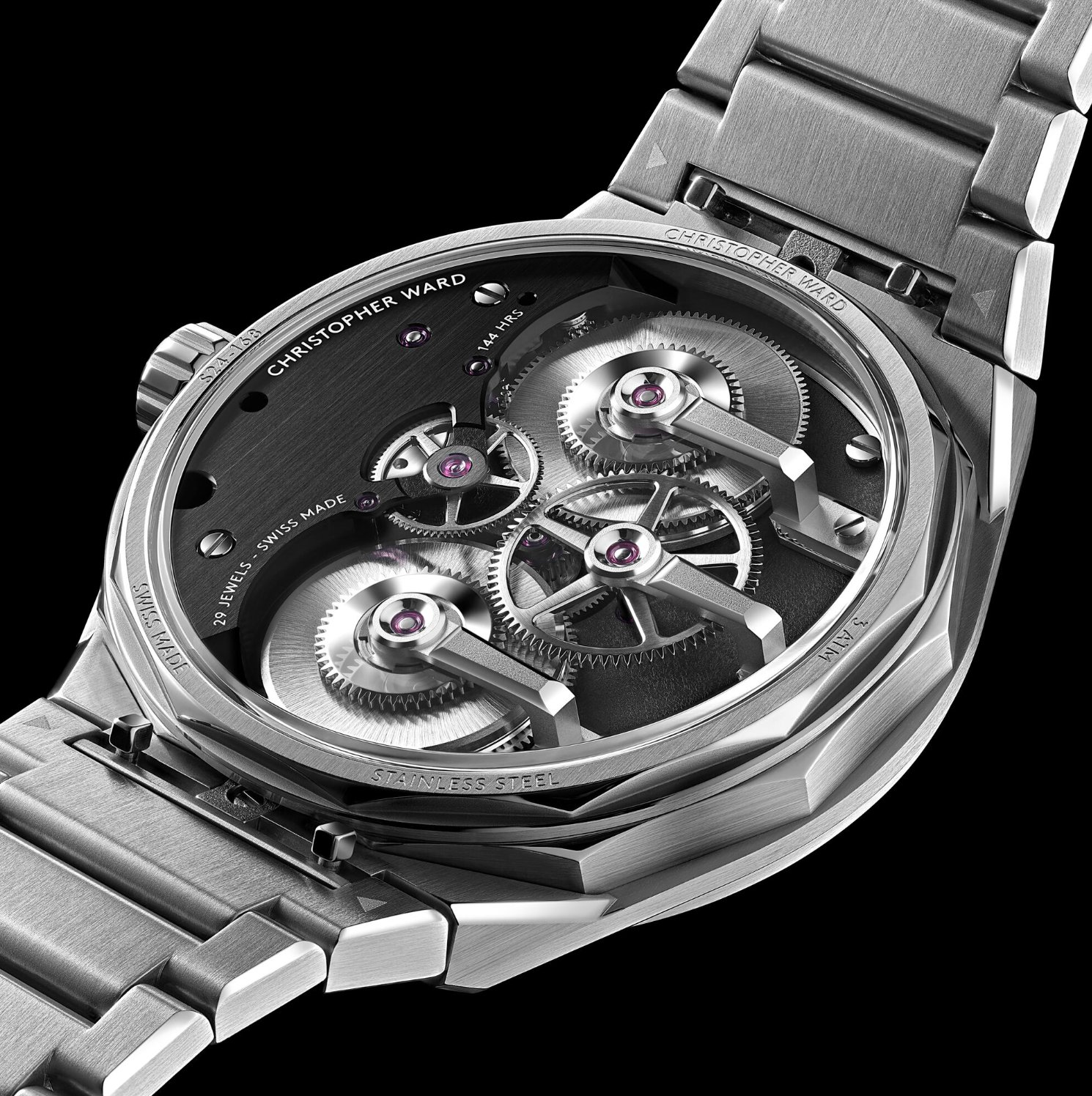 Christopher Ward Loco saat modelinin detaylı kadran görünümü