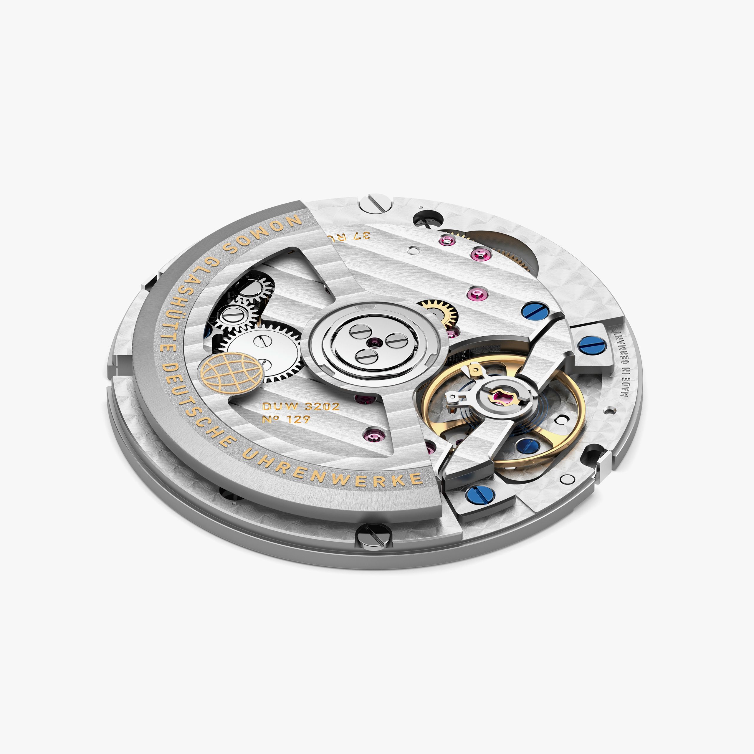 NOMOS DUW 3202 otomatik dünya saati mekanizması