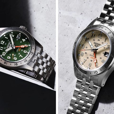 Seiko 5 Sports Field GMT HDB001 yeşil ve HDB002 bej kadranlı modeller