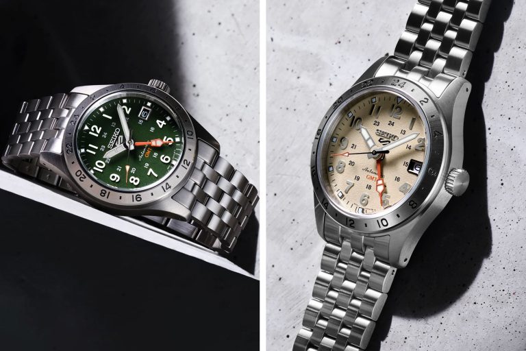 Seiko 5 Sports Field GMT HDB001 yeşil ve HDB002 bej kadranlı modeller