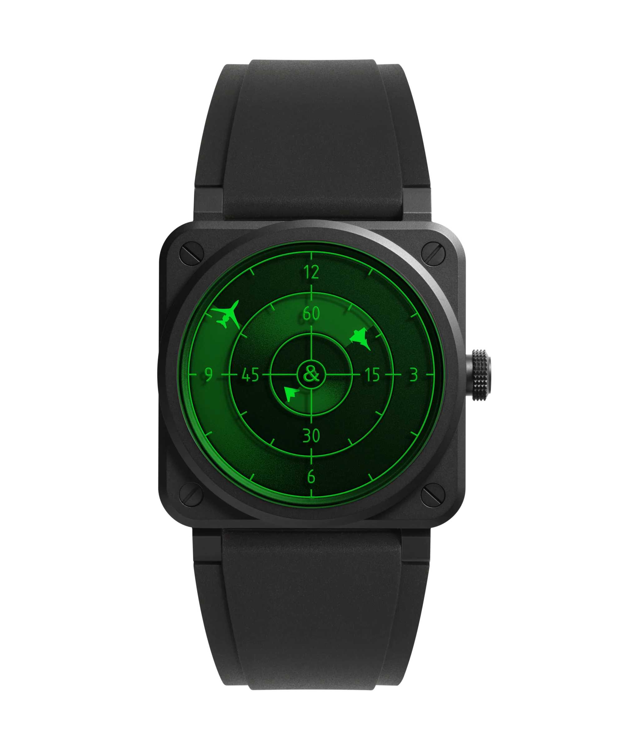 Bell & Ross BR-03 Green Radar Ceramic yeşil kadran ve siyah seramik kasa