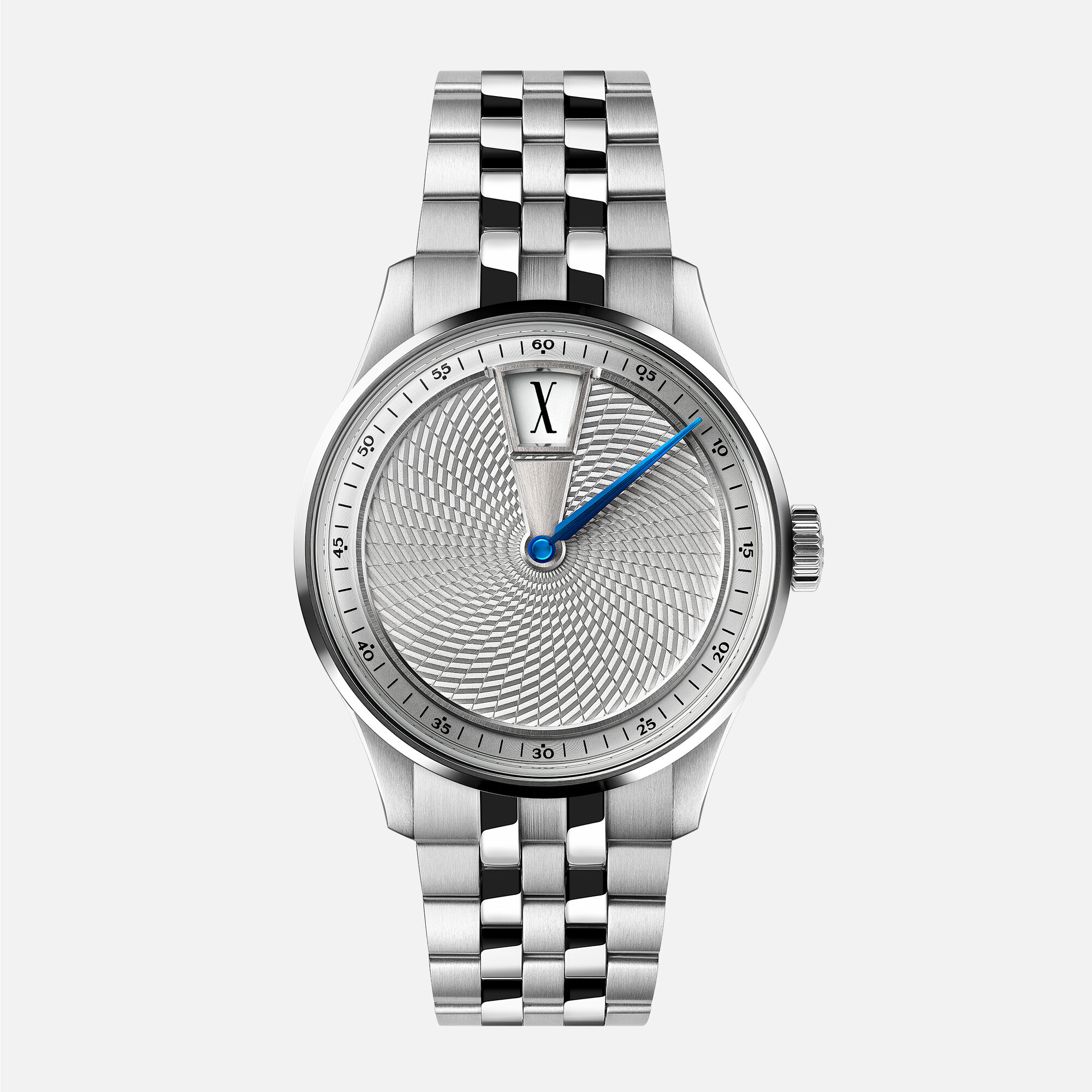 Christopher Ward C1 Jump Hour XV Consort çelik bilezikli ön görünüm
