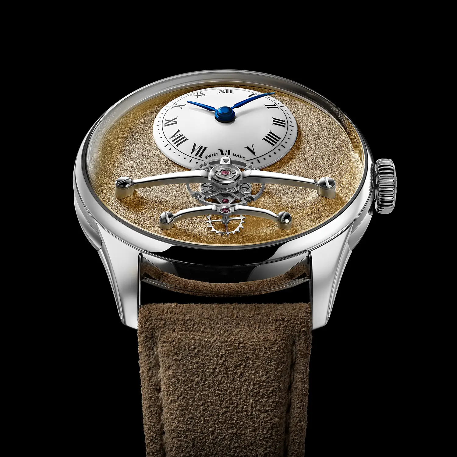 Bilekte Christopher Ward C1 Loco Classic Bilekte Christopher Ward C1 Loco Classic, 41 mm parlak çelik kasa ve kahverengi kayış