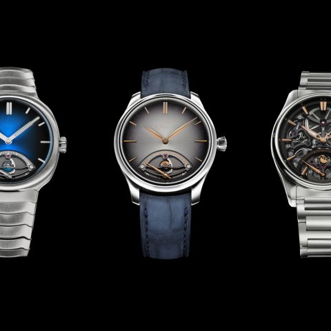 H. Moser & Cie. Streamliner, Endeavour ve Pioneer Skeleton Retrograde Seconds yan yana