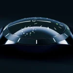Ressence TYPE 10 DN, Dark Night blue titanium case, convex dial and integrated rubber strap.