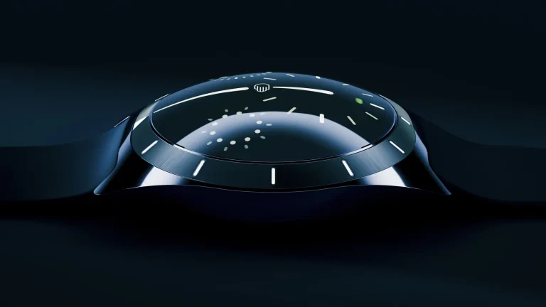 Ressence TYPE 10 DN, Dark Night mavisi titanyum kasa, dışbükey kadran ve entegre kauçuk kayış