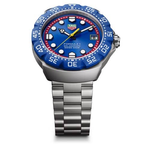 TAG Heuer Formula 1 Solargraph x Oracle Red Bull Racing WBY111F.BA0042, mavi kadran ve mavi döner bezel